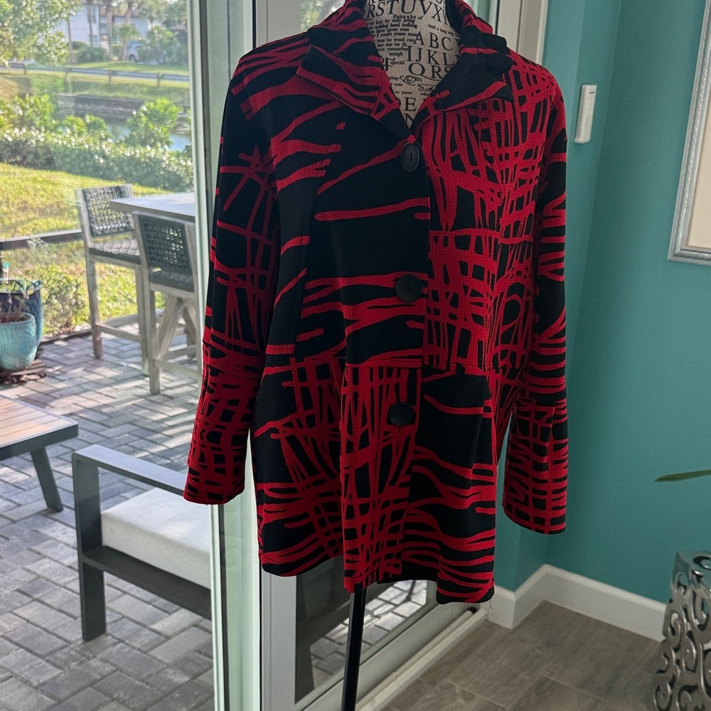 INC International Concepts Red and Black Blazer